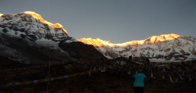 Rising Sun Rays on Annapurna range -  himaland.com